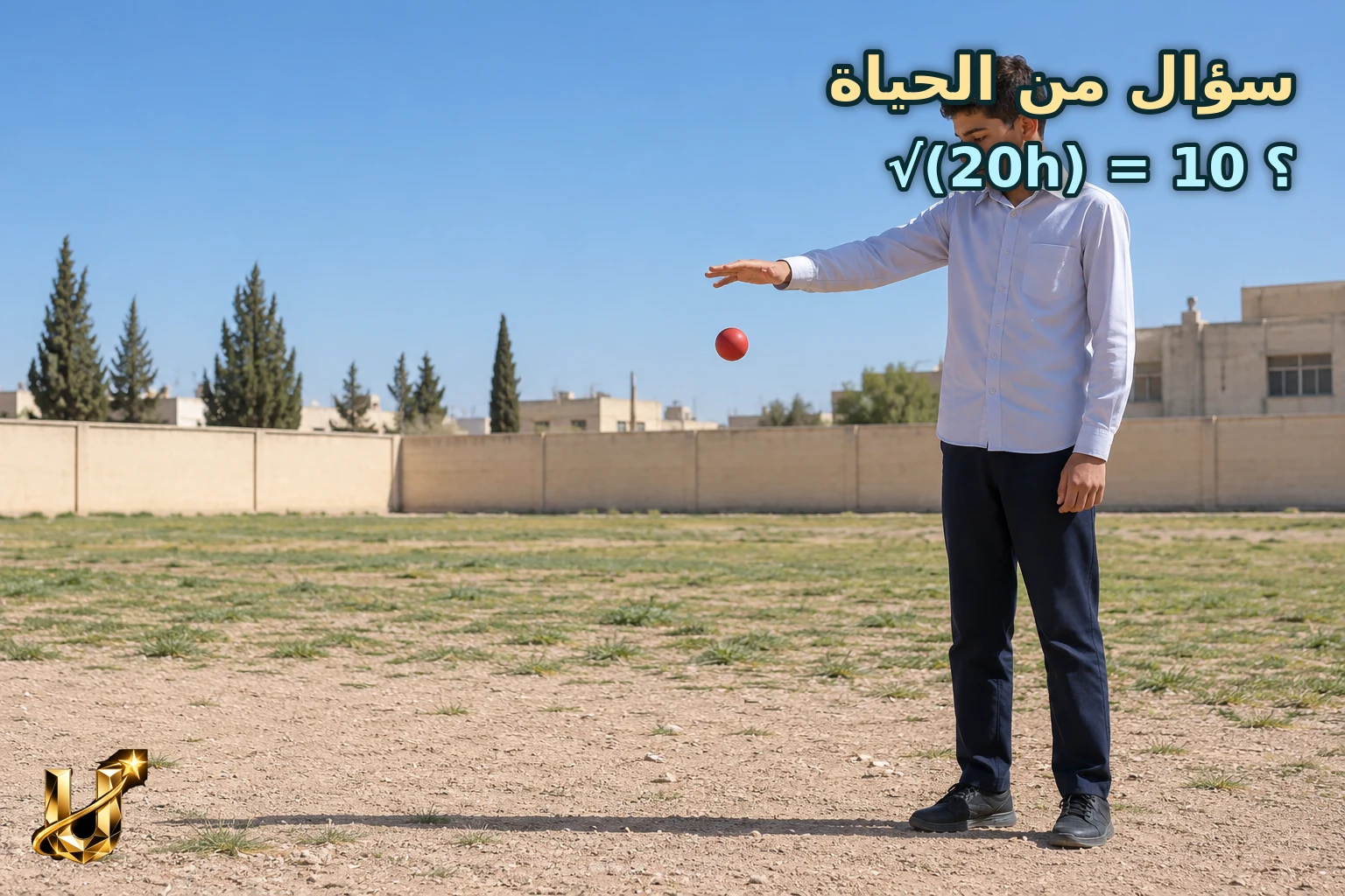 كرة تسقط من يد تلميذ في ملعب مدرسة في المفرق