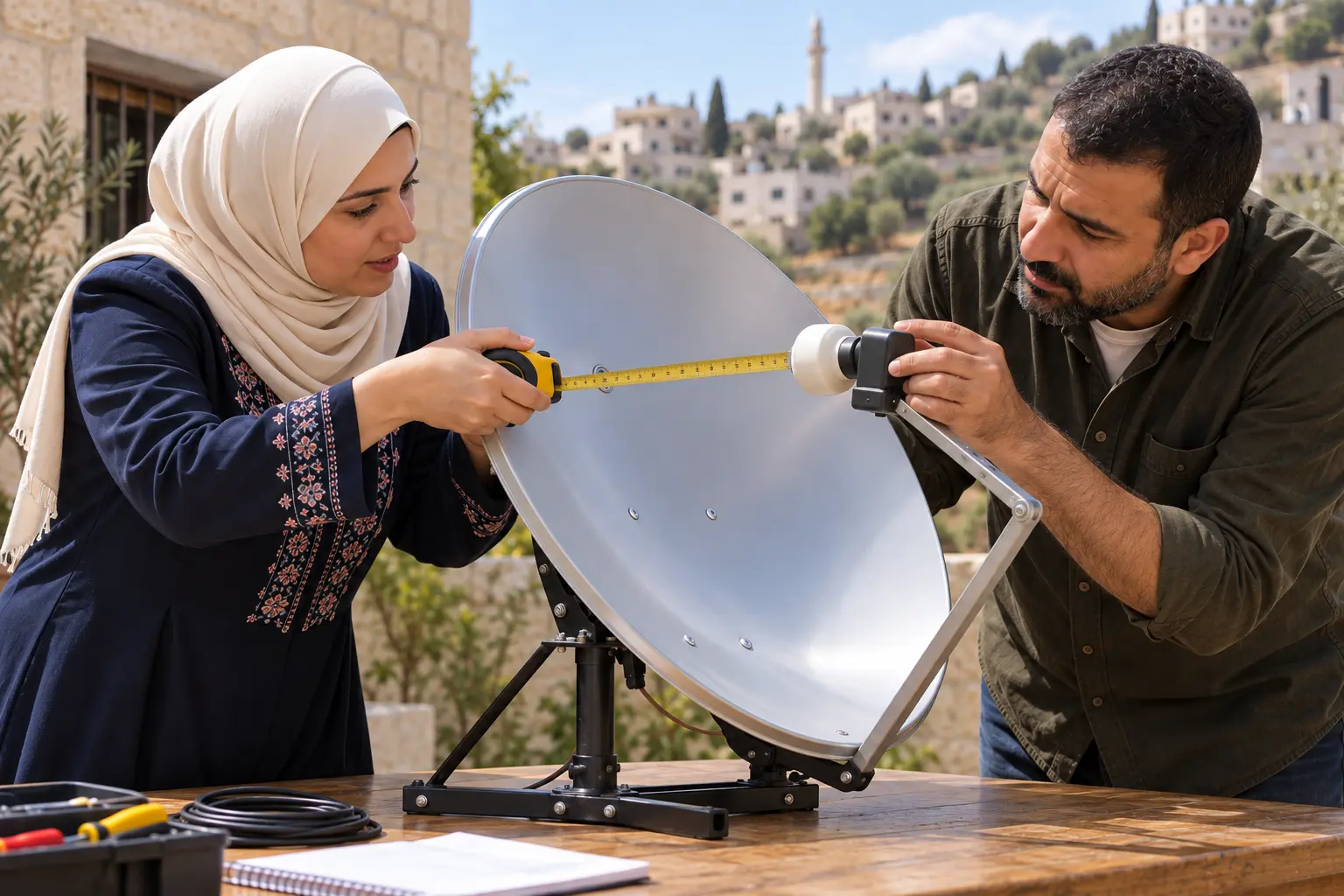 2 · نقيس المسافة بين الرأس والبؤرة. لا نستنتج القياس من منظور الصورة.